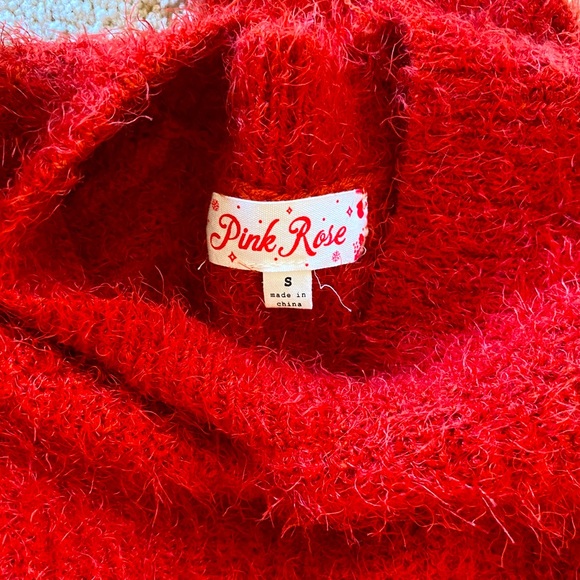 Soft & Fluffy Red Sweater - Picture 2 of 3